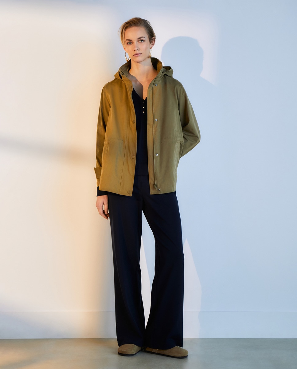 Parka para a Chuva Caqui-2