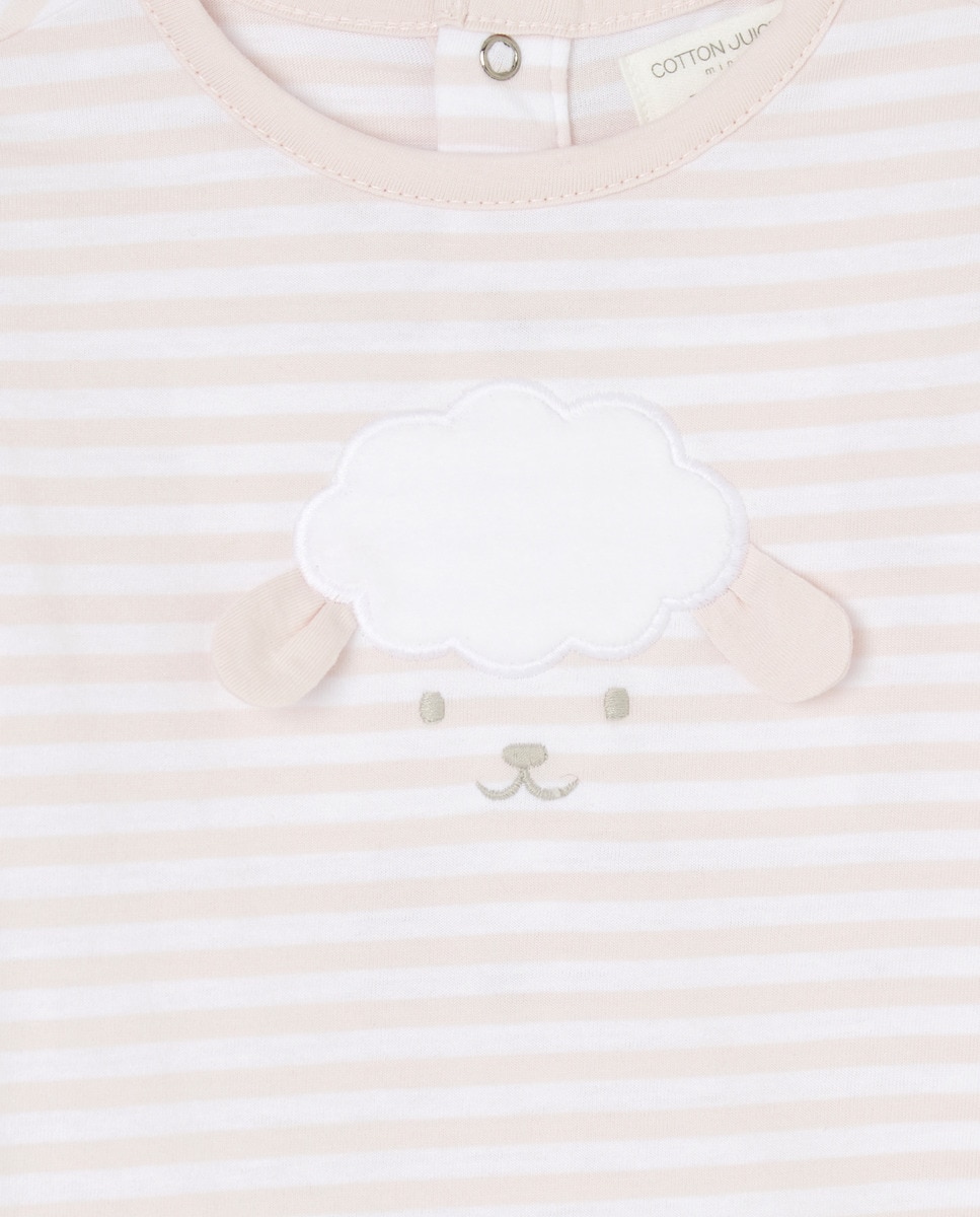 Babygrow Comprido de Bebé às Riscas Rosa-3