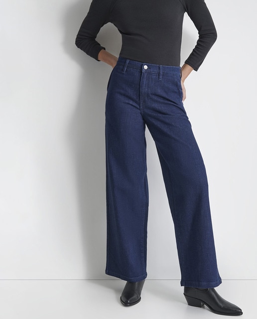 Imagem 0 de Jeans de Cintura Subida e Perna Larga