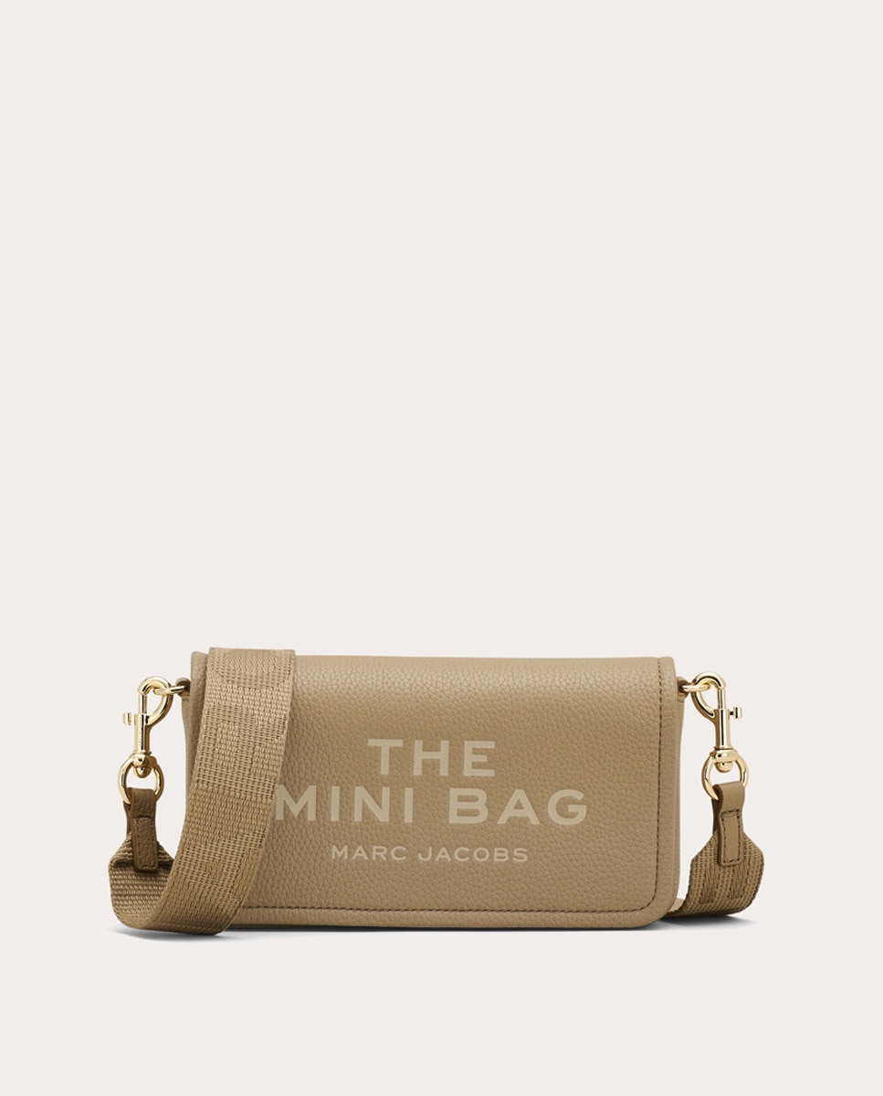 Mala a Tiracolo Mini Crossbody em Pele Bege-7
