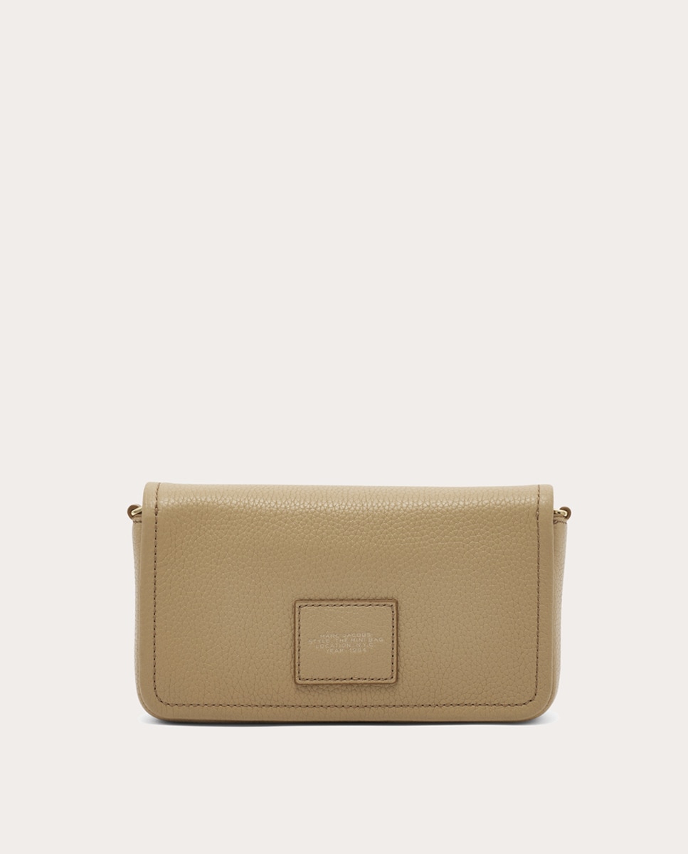 Mala a Tiracolo Mini Crossbody em Pele Bege-12