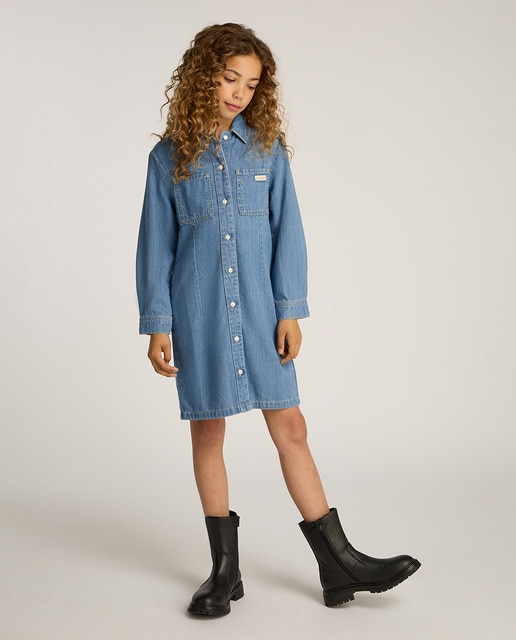 Imagen 0 de Vestido de niña vaquero con cierre abotonado