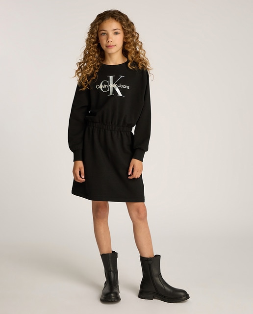 Imagen 0 de Vestido de niña en felpa con logo glitter