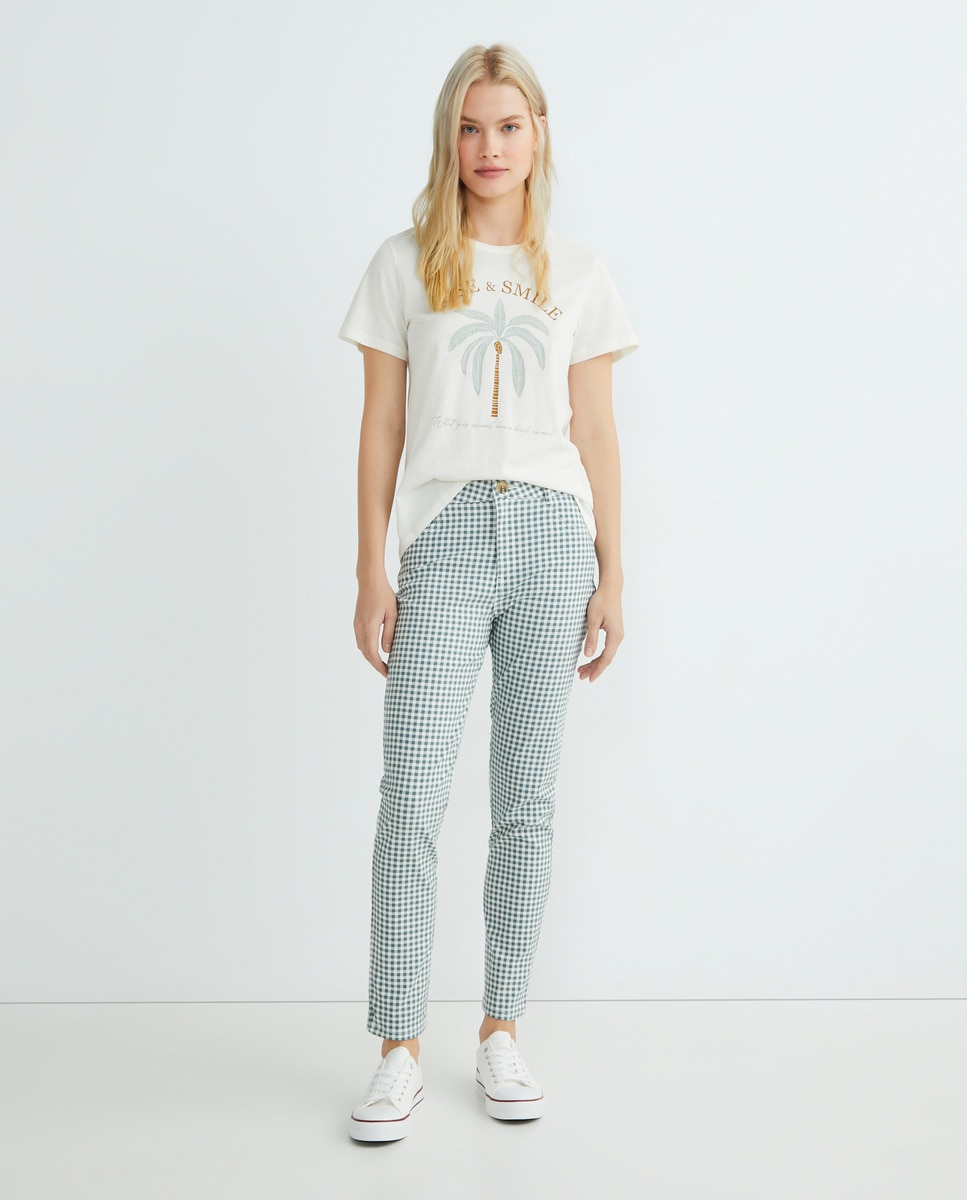 Pantalón mujer vichy Verde-1