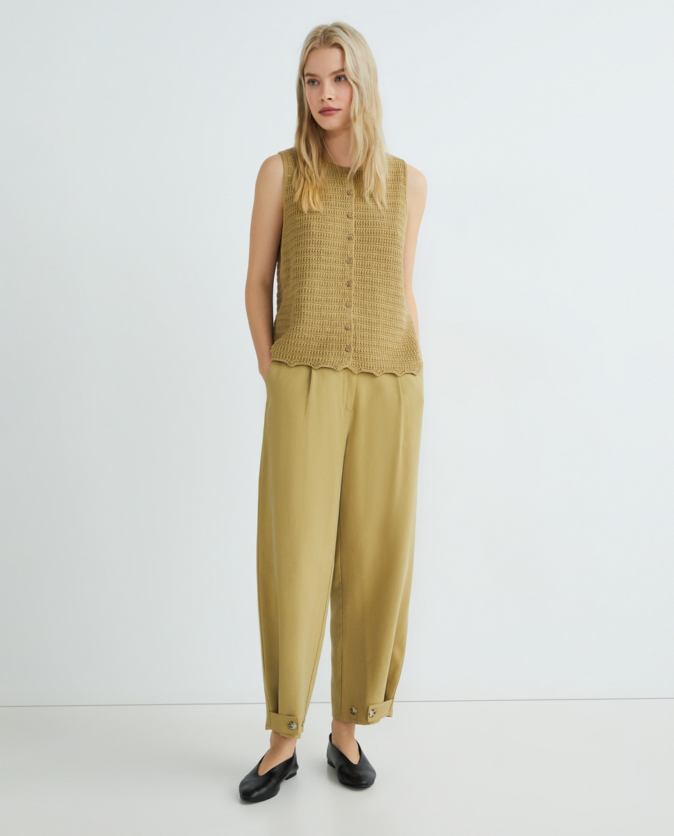Pantalón de mujer globo Verde-1