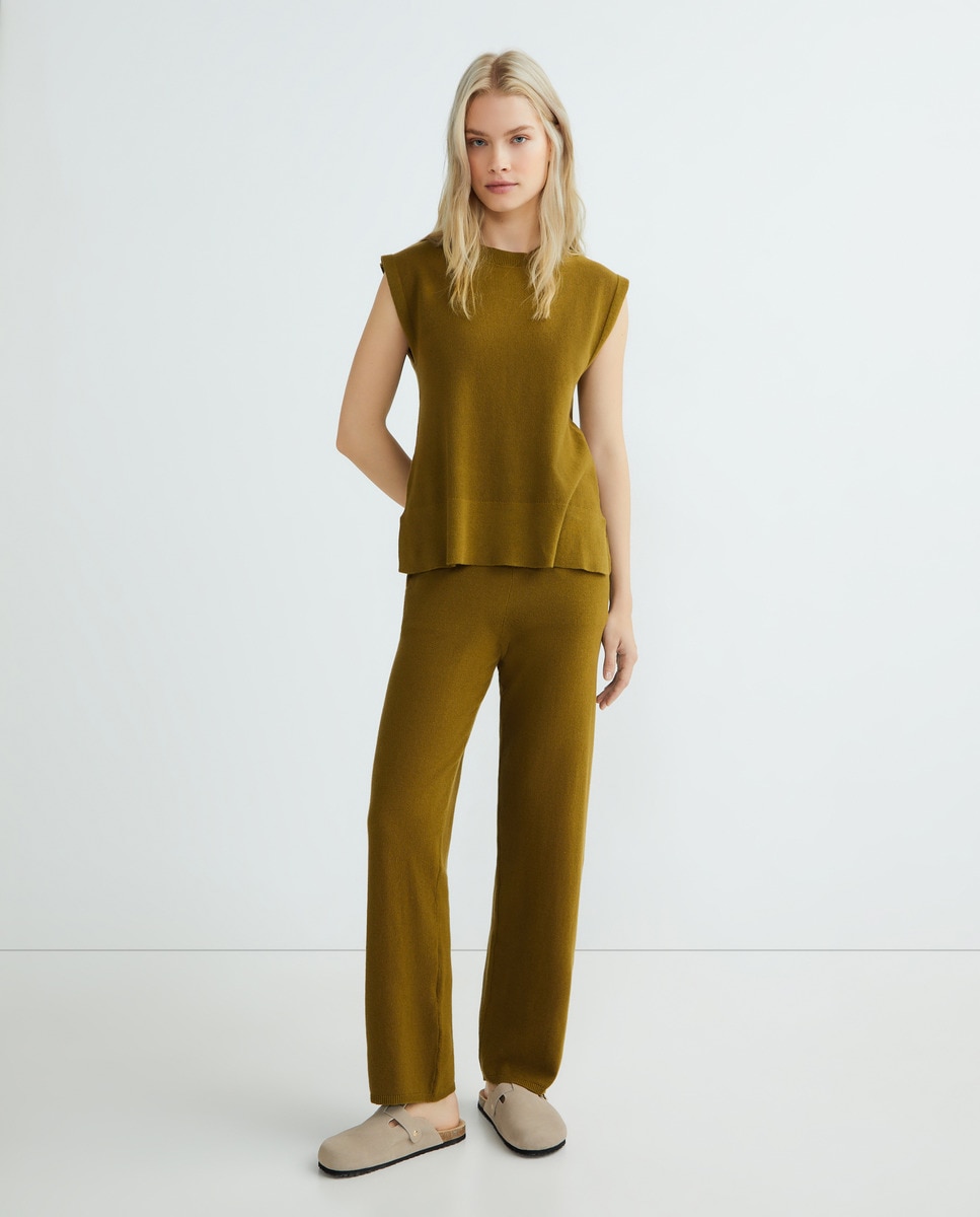 Top de punto mujer Verde claro-2
