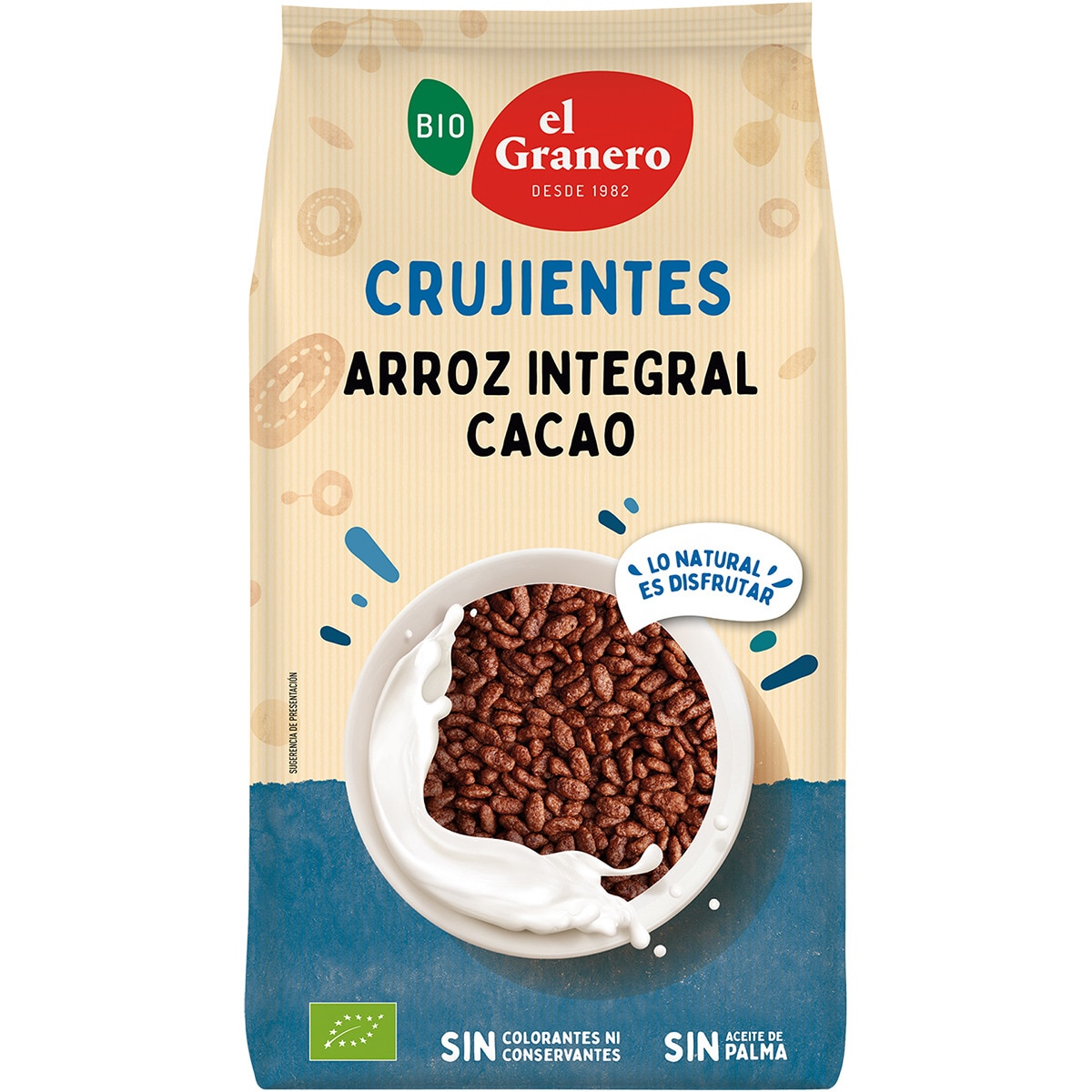 Bio arroz integral hinchado con agave y cacao ecológico bolsa 300 g