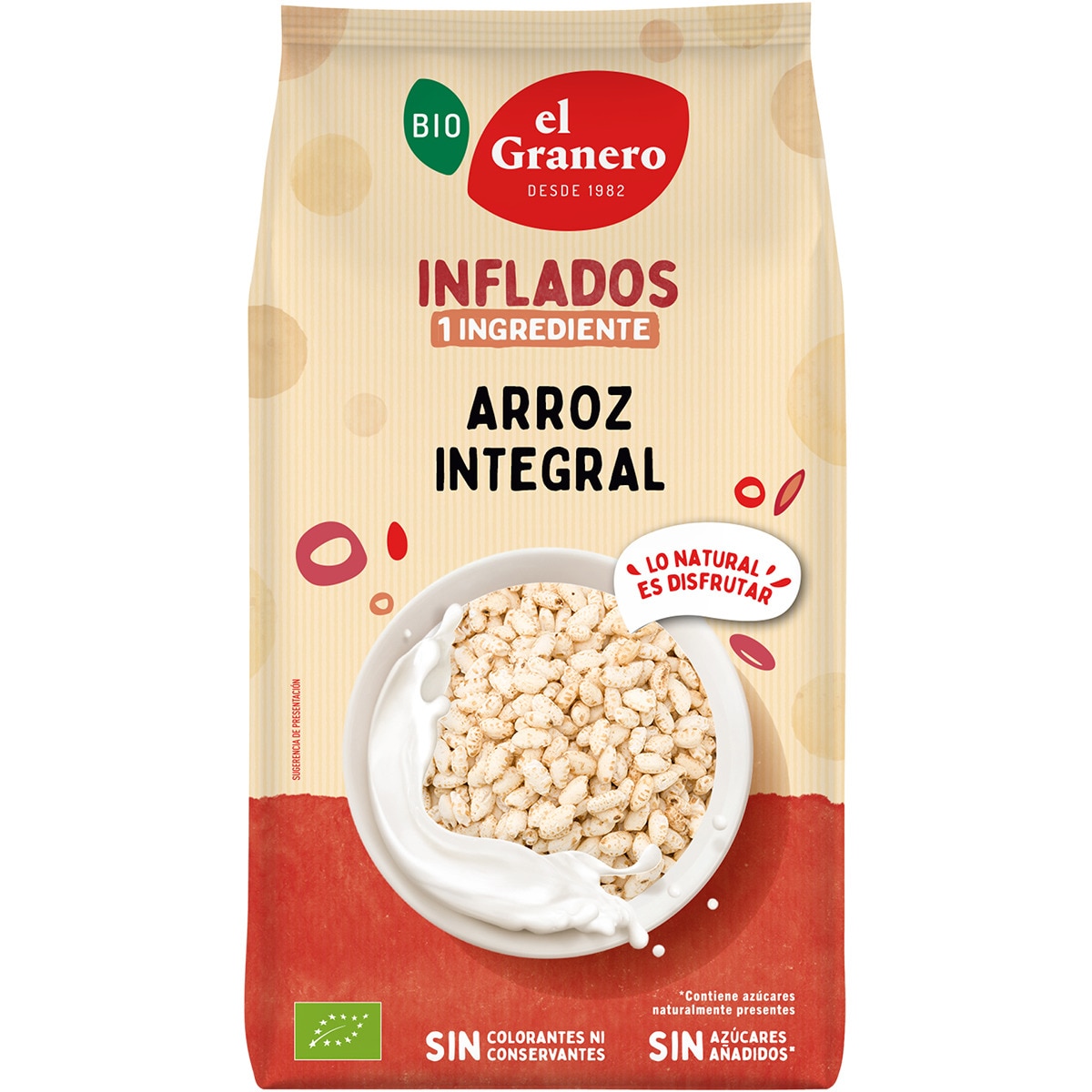 Bio arroz integral hinchado ecológico sin aceite de palma bolsa 250 g