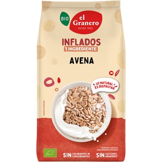 Bio avena hinchada ecológica sin aceite de palma bolsa 250 g - El Granero