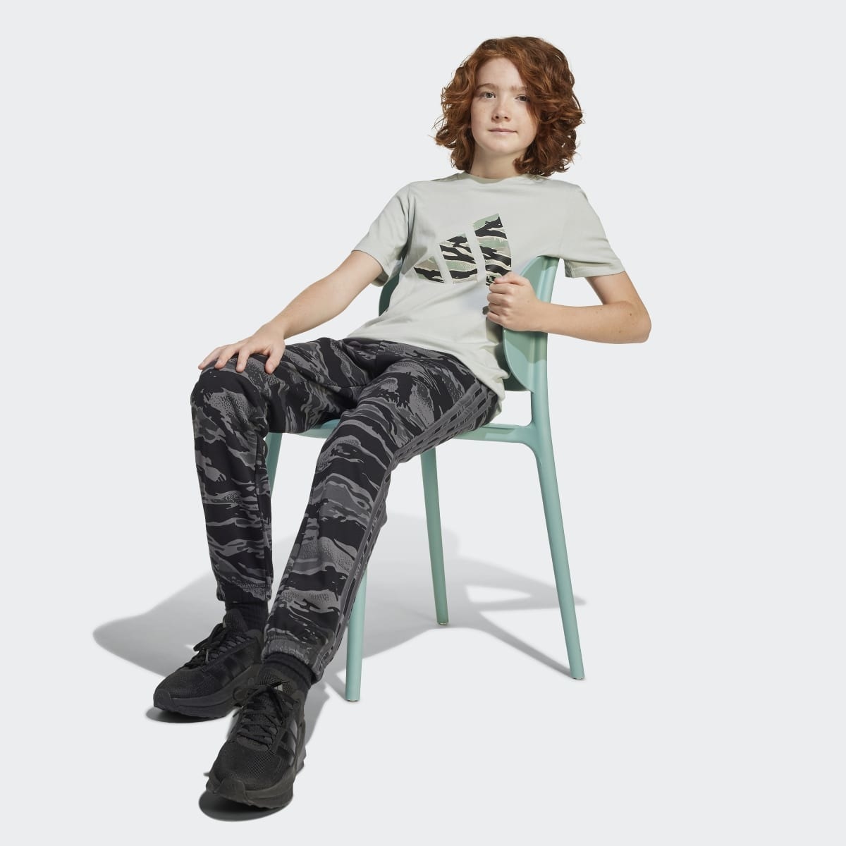 T-shirt de Criança Camo Graphic Cinzento-5