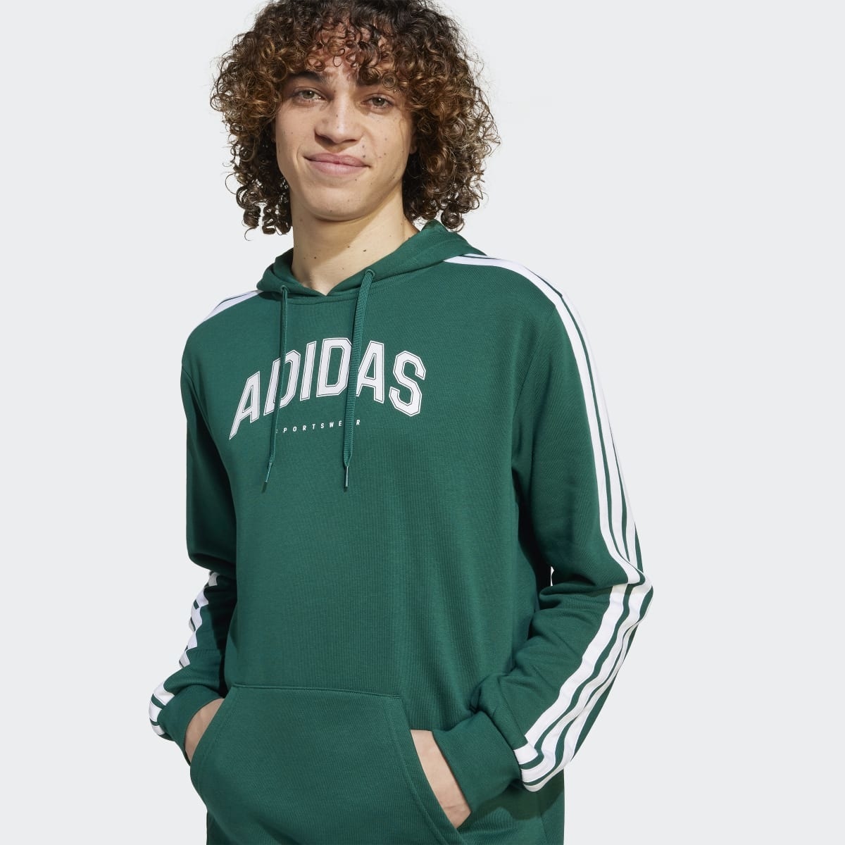 Sweatshirt de Homem com Capuz Codes Collegiate Graphic Verde-3