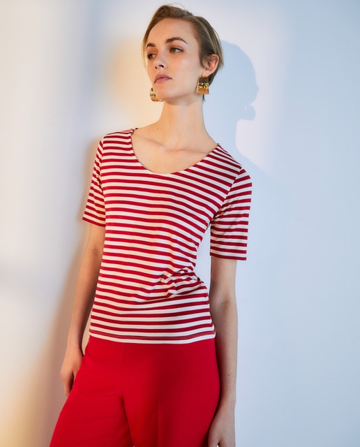 Imagen 0 de Camiseta de mujer manga corta rayas