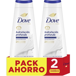 gel de baño nutritivo hidratación profunda 0% sulfatos pack 2 frasco 400 ml - Dove