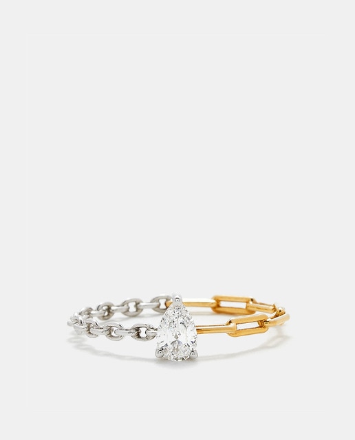 Imagen 0 de Anillo de oro bicolor y diamante