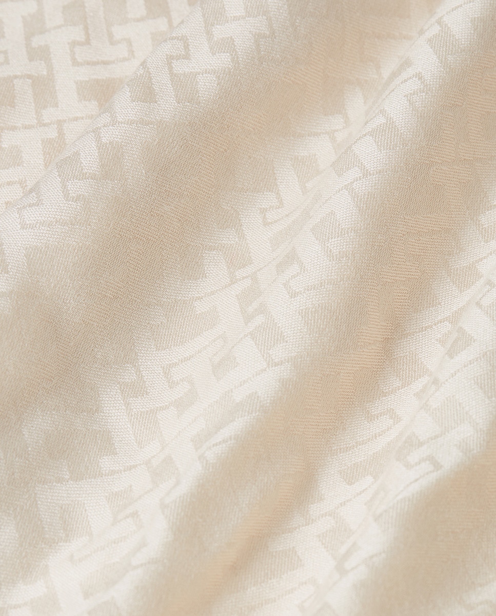 Écharpe de Algodão com Estampado - Branco Cru-4