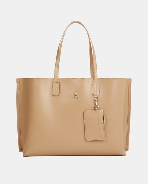 Imagen 0 de Bolso estilo tote de mujer en color camel y detalle de monedero