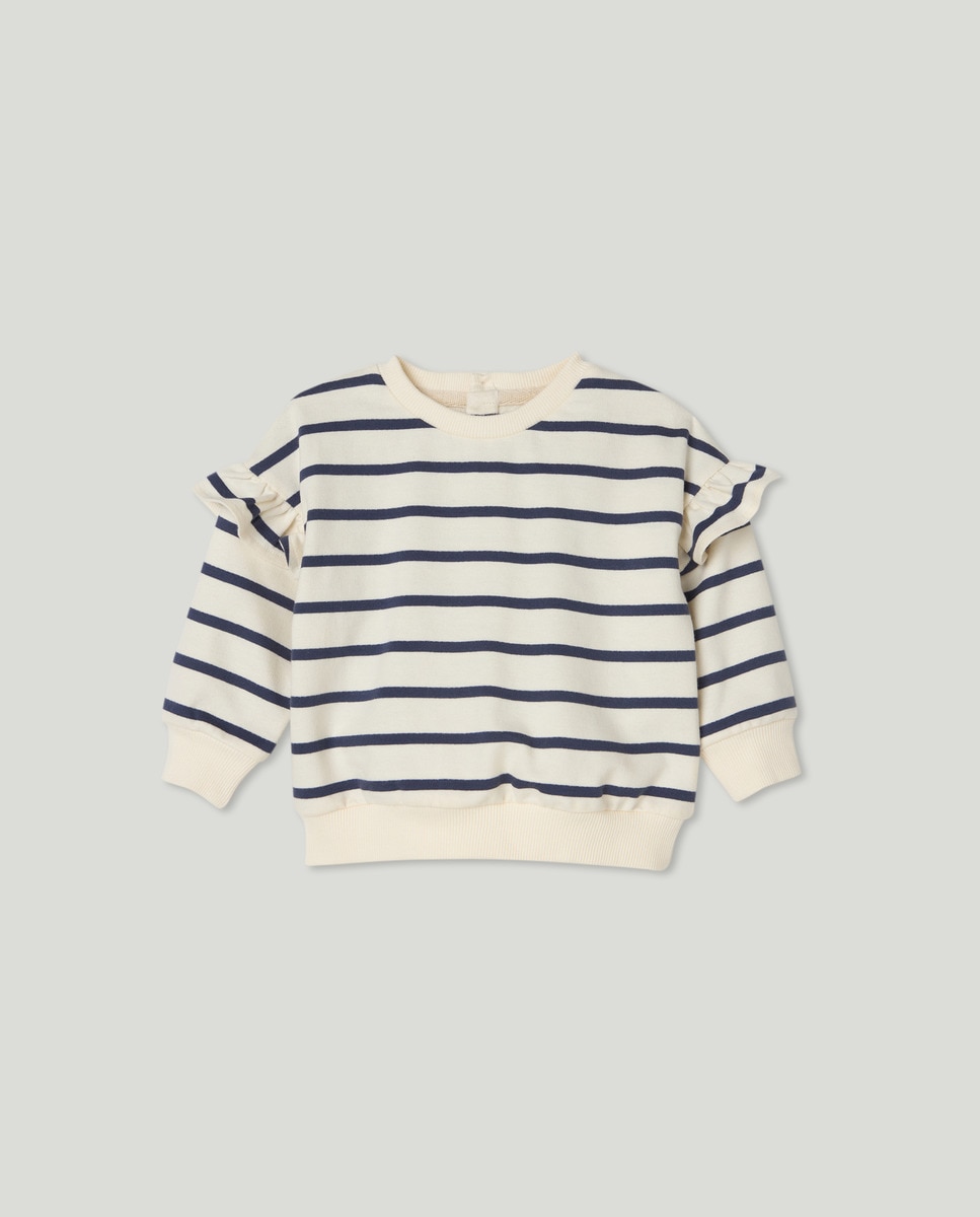 Sudadera bebé niña rayas Azul marino-1