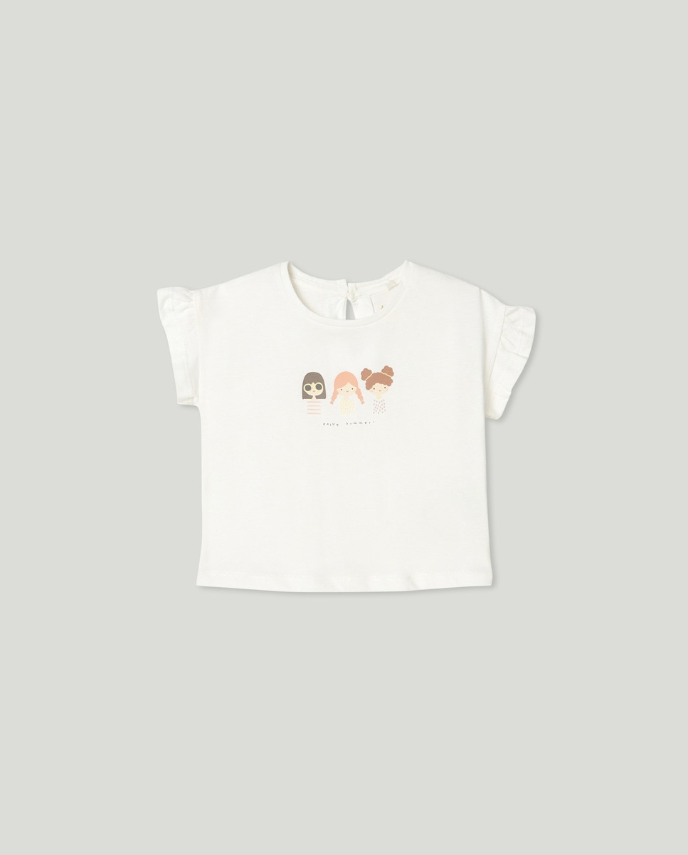 Camiseta bebé niña solidaria Crudo-1