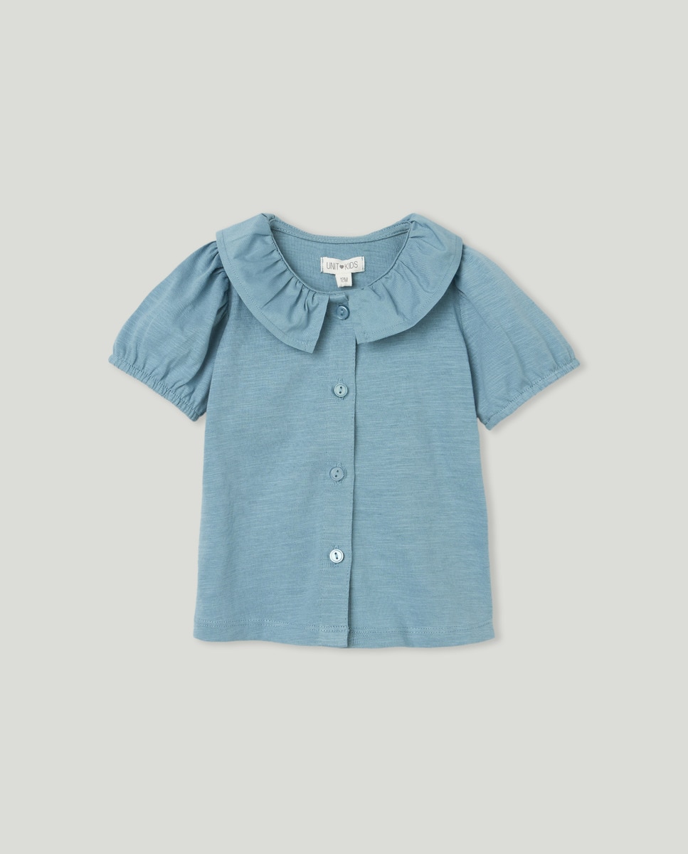 Camiseta bebé niña abierta cuello Verde-1