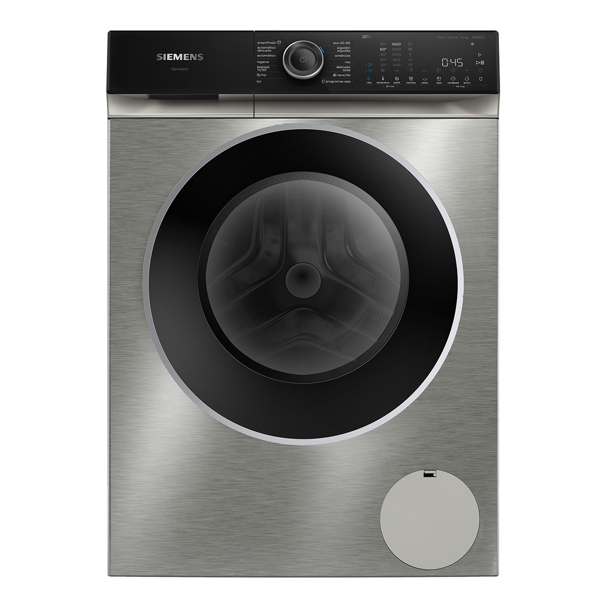 Lavadora Siemens 10 kg / 1600 rpm con autodosificación iQ500- WG56H2AXES Acero mate antihuellas-1