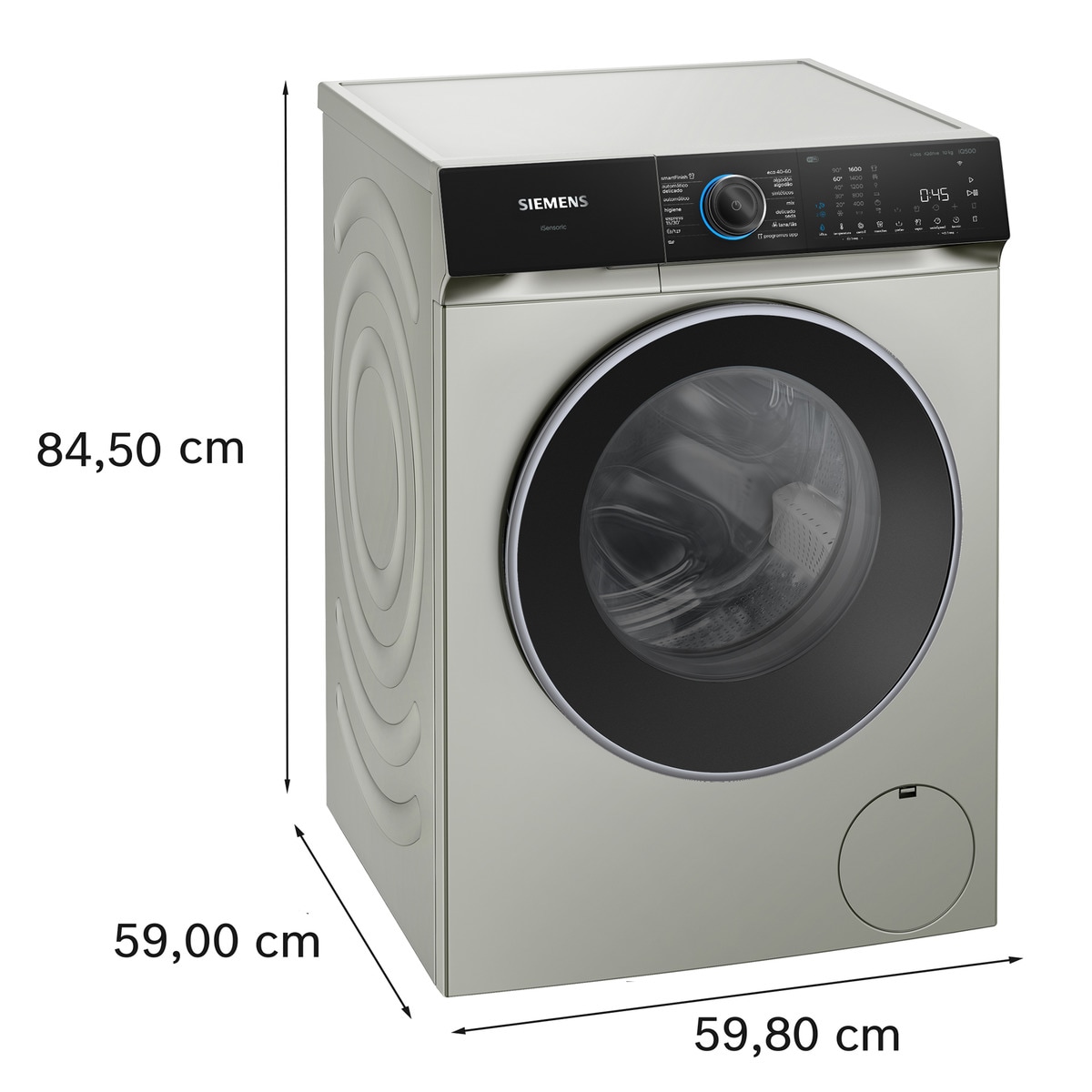 Lavadora Siemens 10 kg / 1600 rpm con autodosificación iQ500- WG56H2AXES Acero mate antihuellas-2