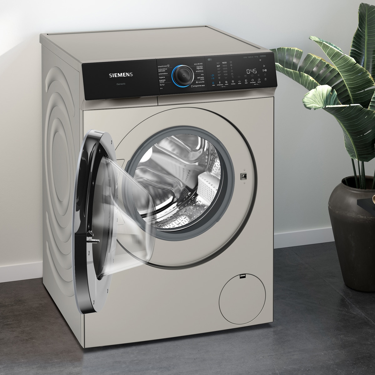Lavadora Siemens 10 kg / 1600 rpm con autodosificación iQ500- WG56H2AXES Acero mate antihuellas-4