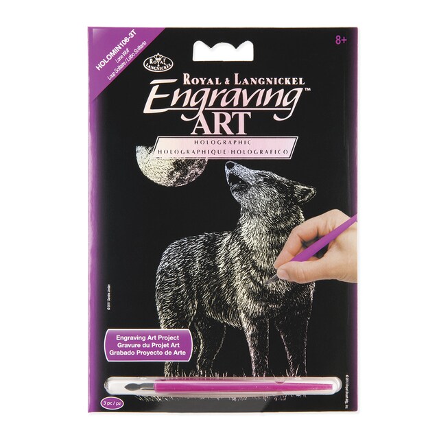 Imagen 0 de Engraving art HOLOMIN-106 lobo solitario Royal Langnickel color holográfico