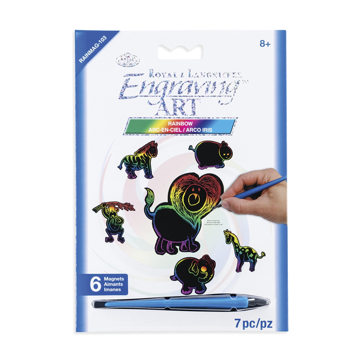 Imagen 0 de Imanes engraving art RAINMAG-103  de animales safari marca Royal Langnickel color holográfico
