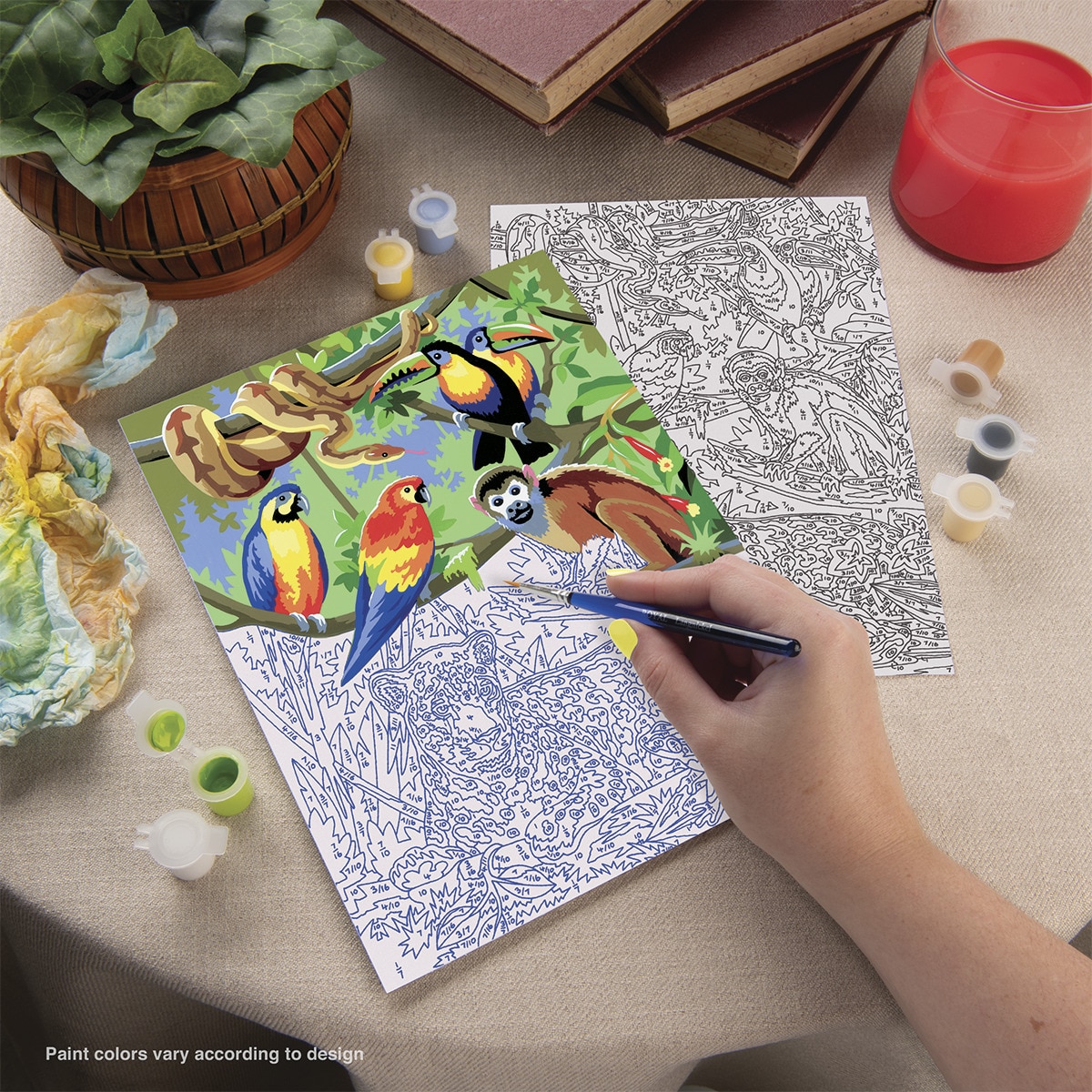 Pintar por números Pjs28 con pinturas y pincel dibujo de la animales en la jungla marca Royal Langnickel 3