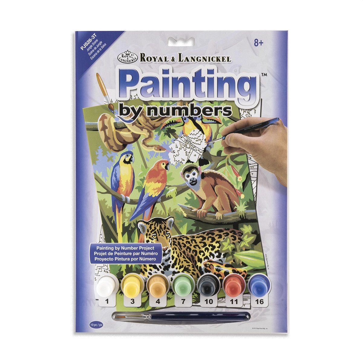 Imagem 0 de Pintar por números Pjs28 com desenhos e pincel de animais da selva Royal Langnickel