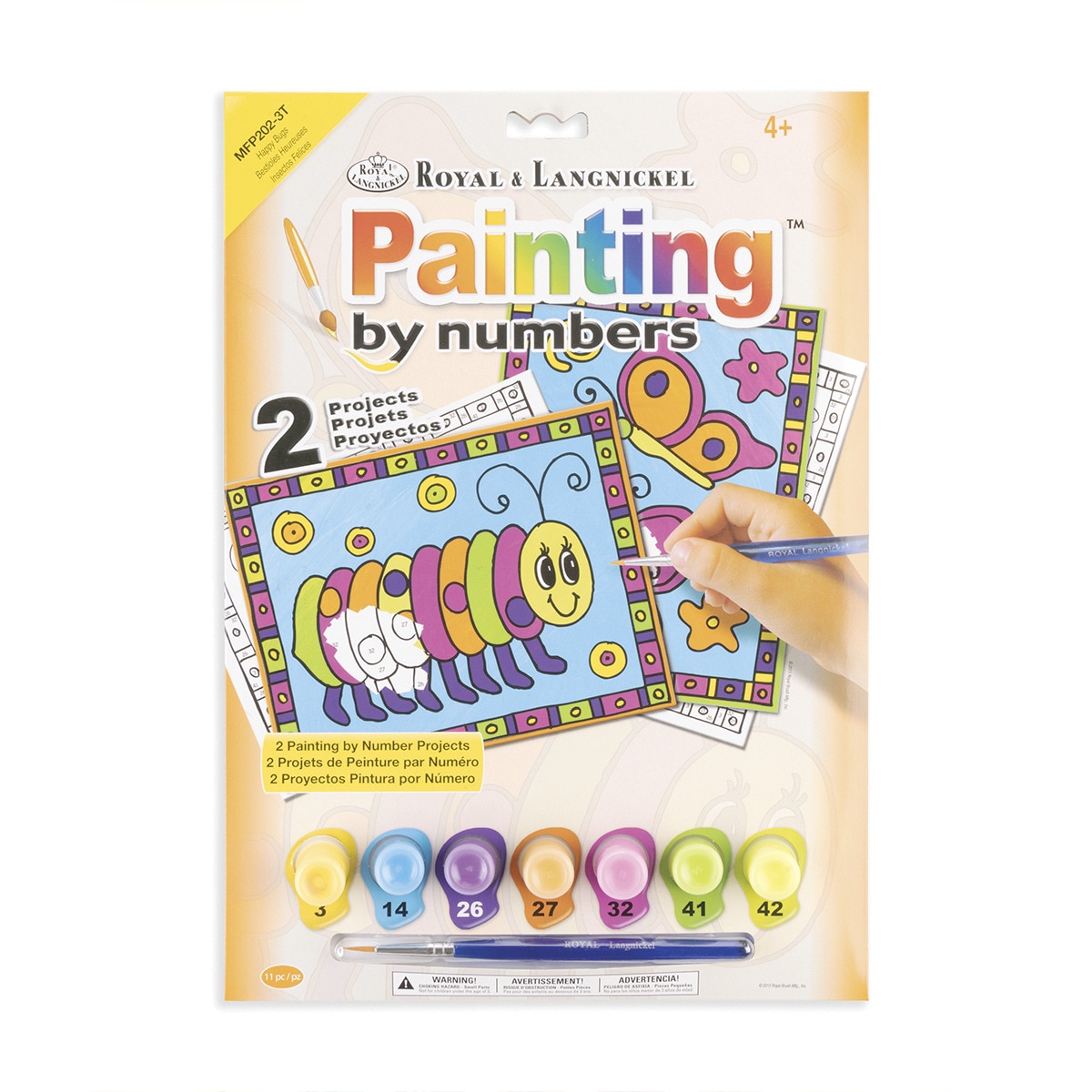 Imagem 0 de Pintar por números MFP202 com desenhos e pincel de borboleta e minhoca Royal Langnickel