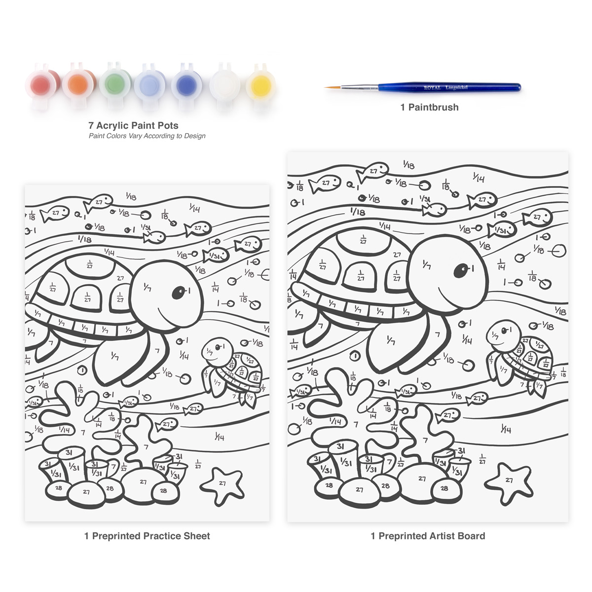 Pintar por números MFP201 con pinturas y pincel dibujo perrito y gatito marca Royal Langnickel 4