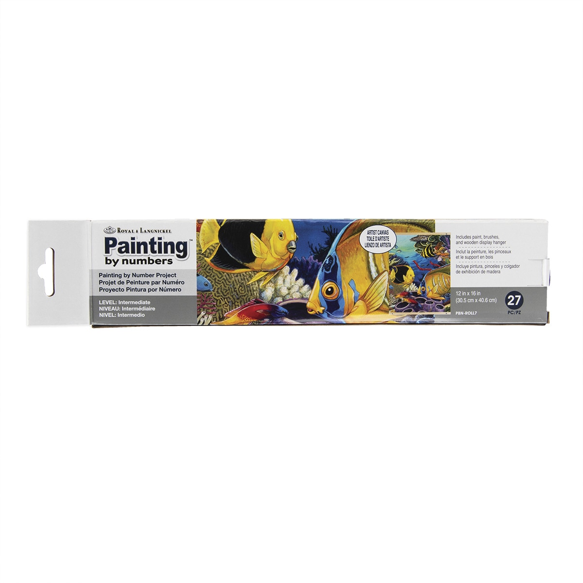 Pintar por números PBN-ROLL7 con lienzo para colgar, pinturas y pinceles, dibujo arrecife de coral del Caribe marca Royal Langnickel 2