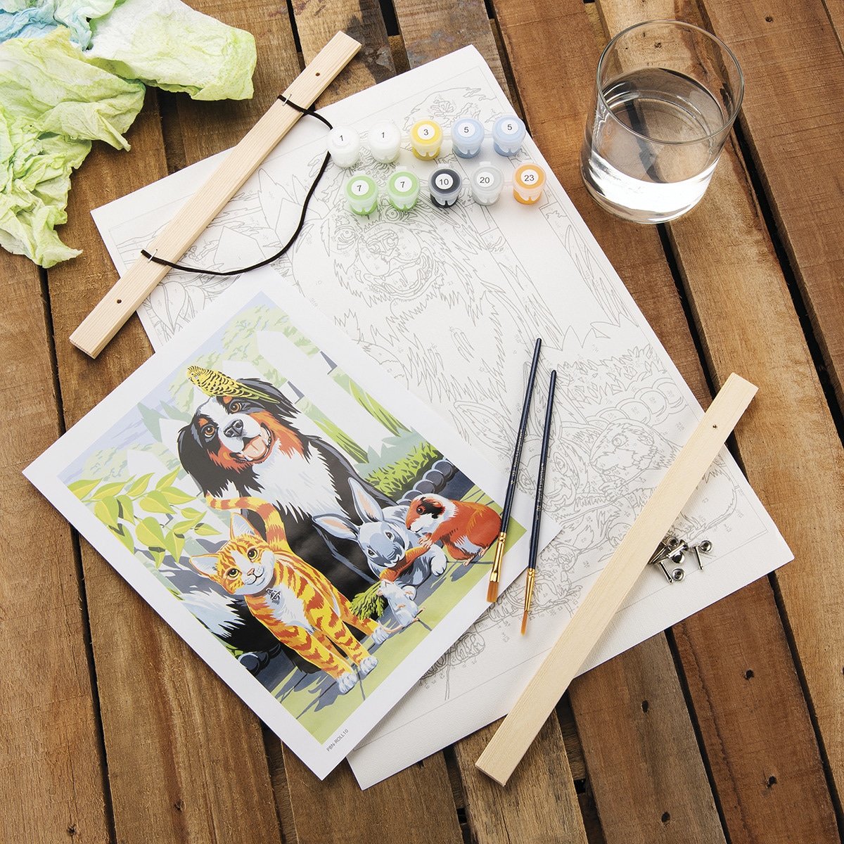 Pintar por números PBN-ROLL10 con lienzo para colgar, pinturas y pinceles, dibujo mascotas de la familia marca Royal Langnickel 4