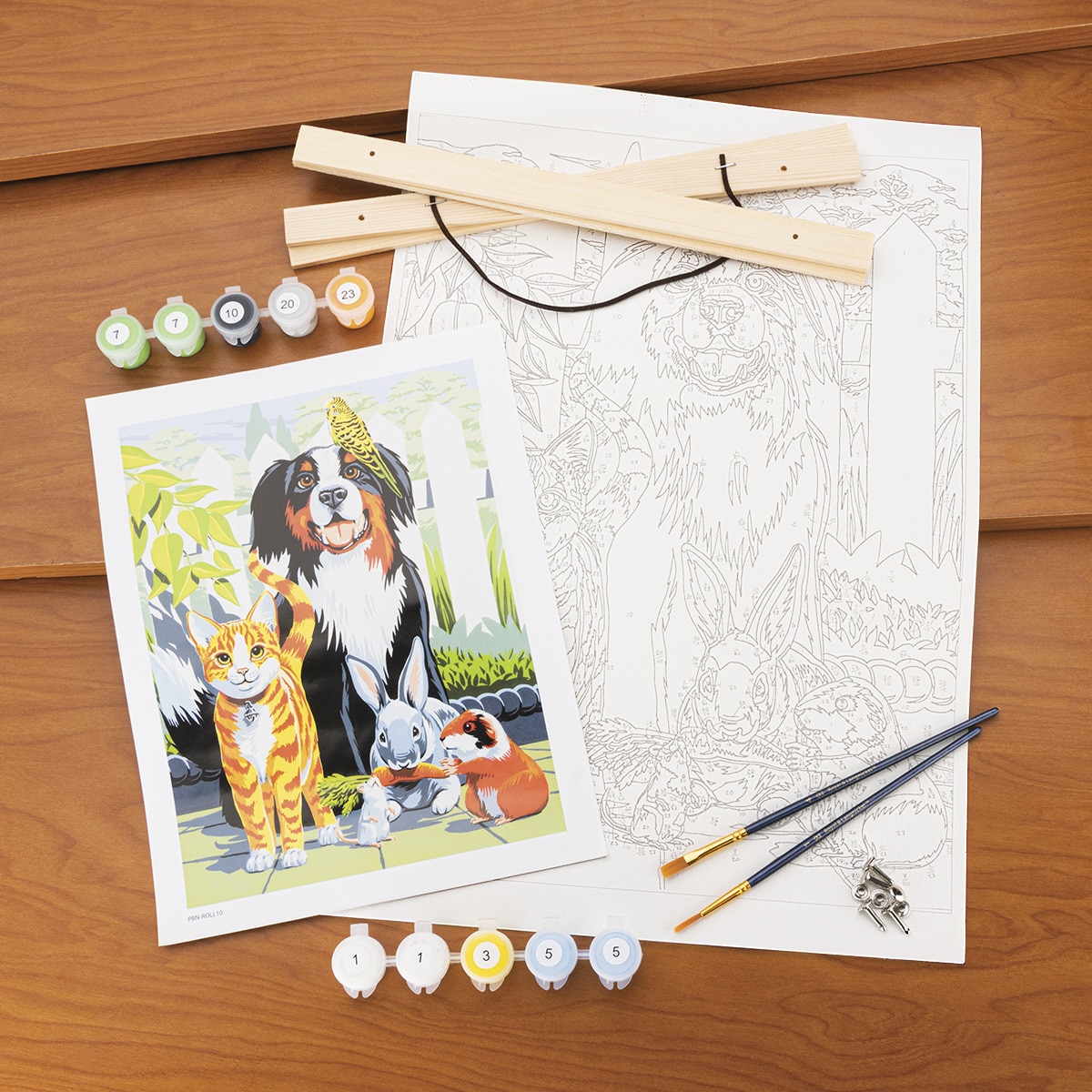 Pintar por números PBN-ROLL10 con lienzo para colgar, pinturas y pinceles, dibujo mascotas de la familia marca Royal Langnickel 3