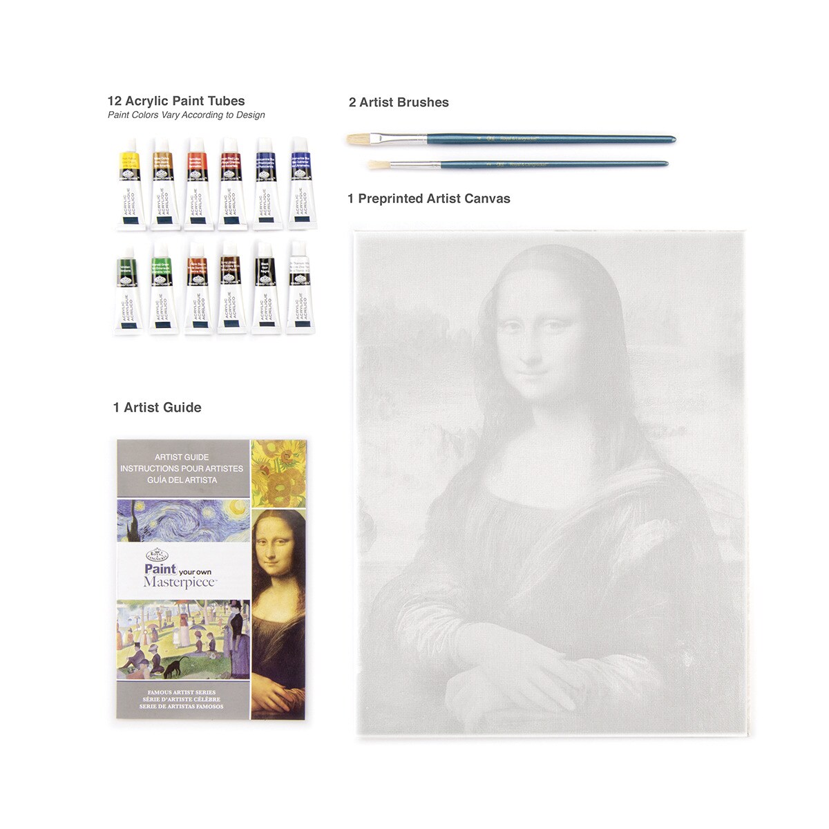 Pintar por números obra maestra POMA1 con lienzo y pinturas Mona Lisa - Gioconda da Vinci marca Royal Langnickel 4