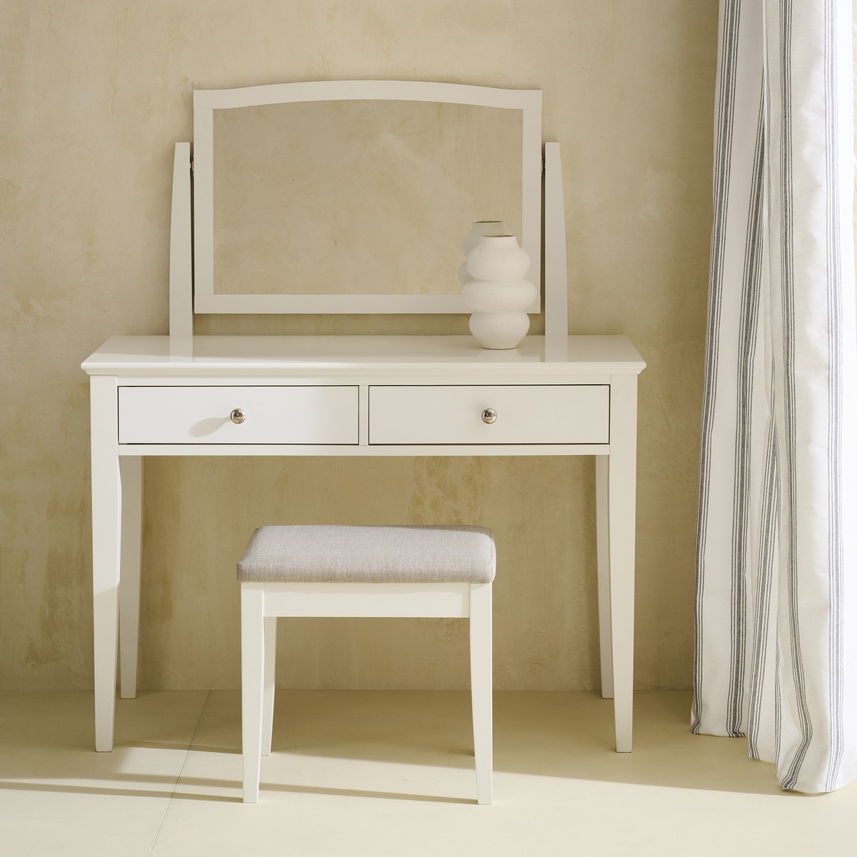Tocador de madera de roble Ashby El Corte Inglés Blanco-1