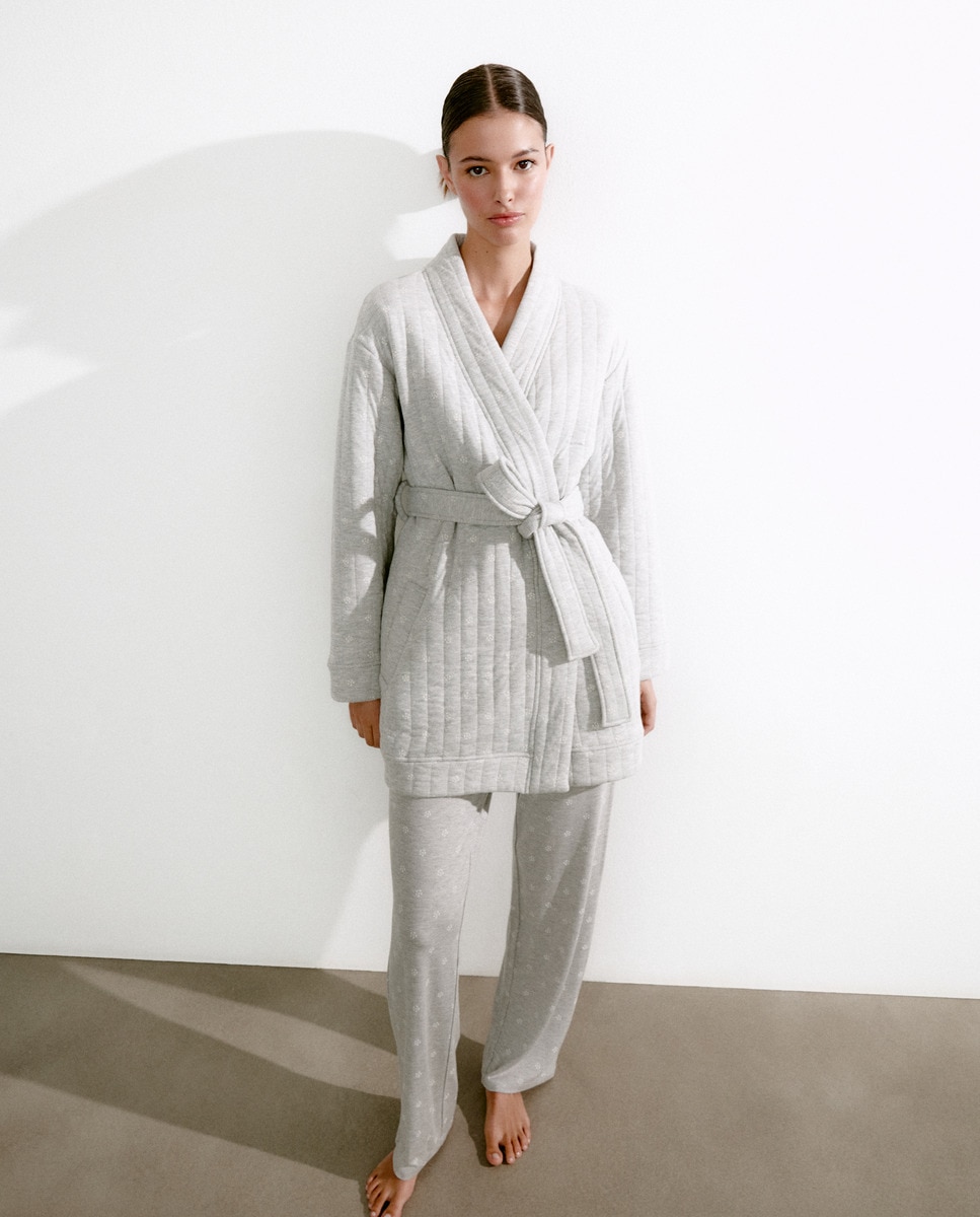 Robe com Bolsos Cinzento-claro-1