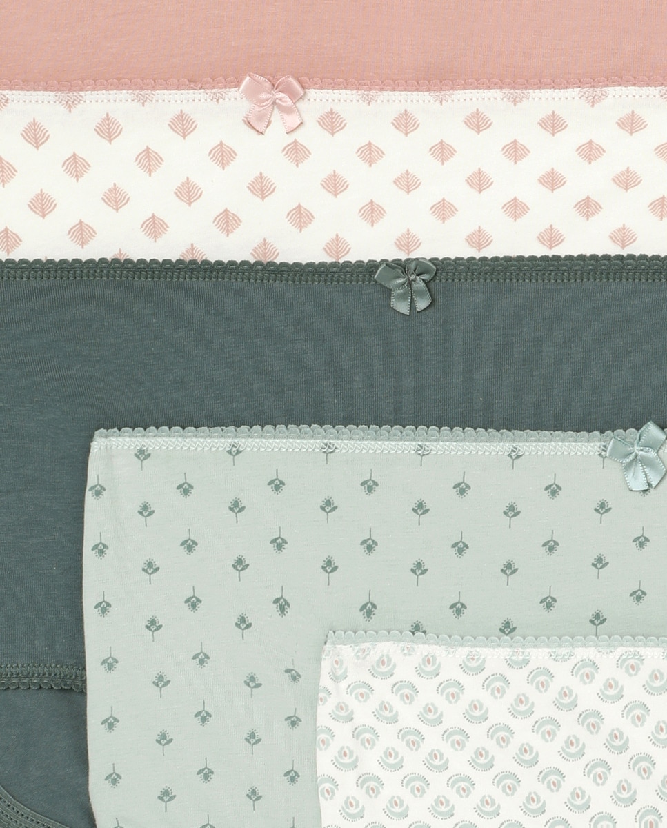 Pack 5 bragas algodón Kaki-4