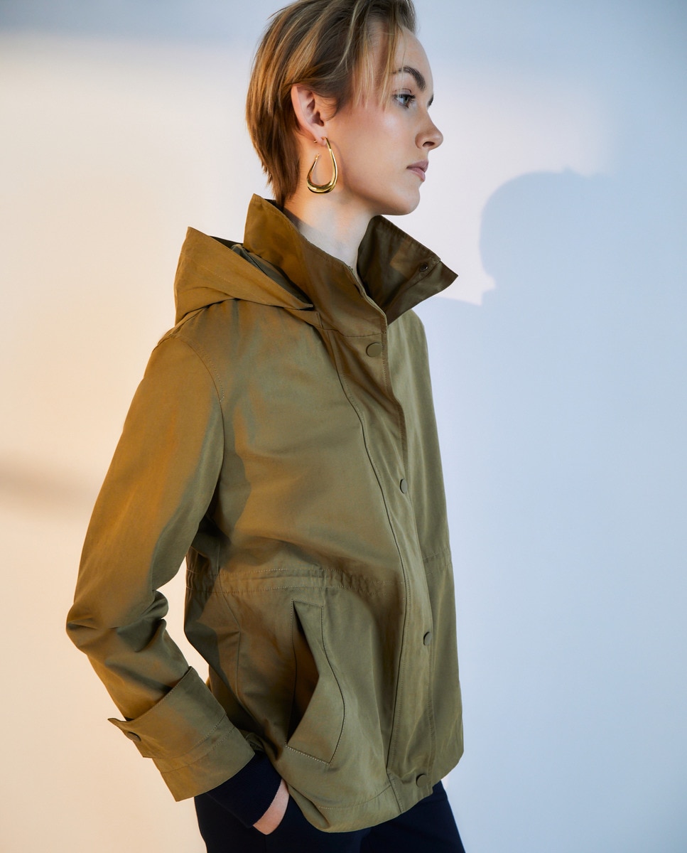 Parka para a Chuva Caqui-1
