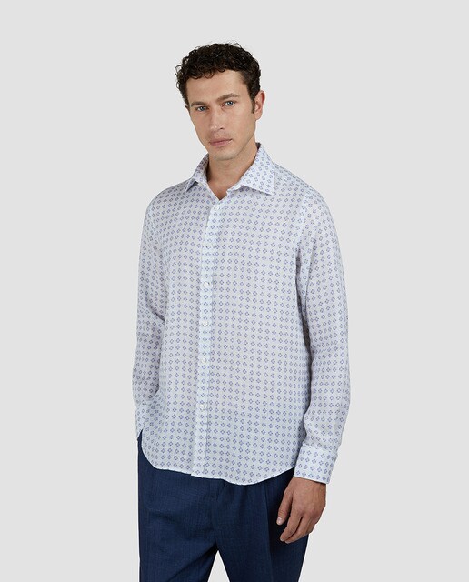 Imagem 0 de Camisa Tamanhos Grandes com Manga Comprida e Estampado Geométrico