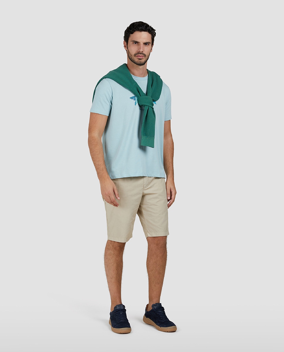Bermudas Chino Lisas sem Pregas Castanho-1