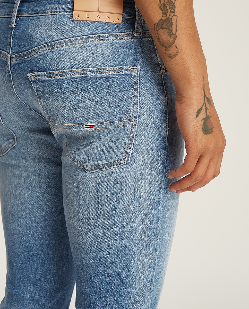 Jeans Scanton Slim Fit com Cintura Média Azul-4