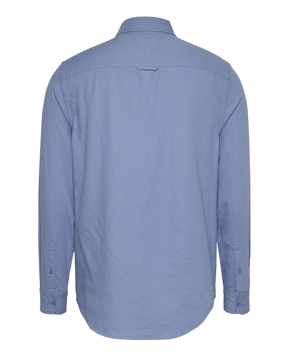Camisa Regular Fit com Manga Comprida Azul-5