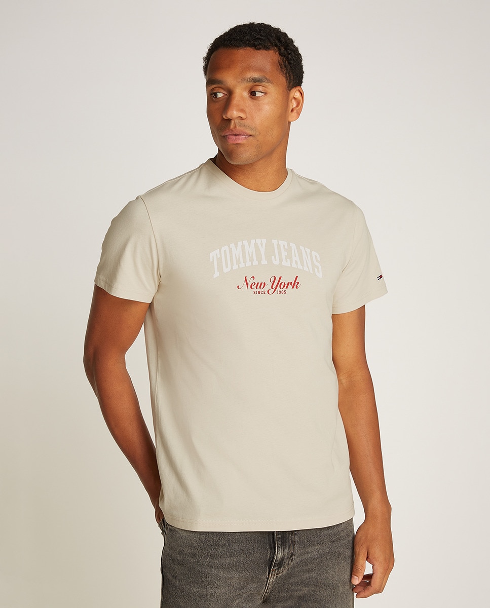 T-shirt Slim Fit com Manga Curta Amarelo-1