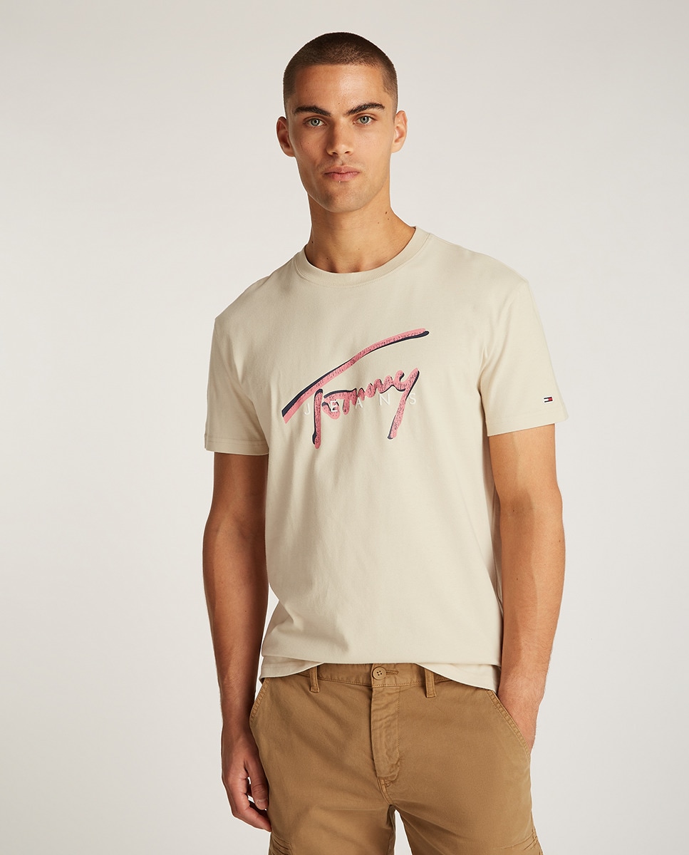 T-shirt Regular Fit com Manga Curta Amarelo-1