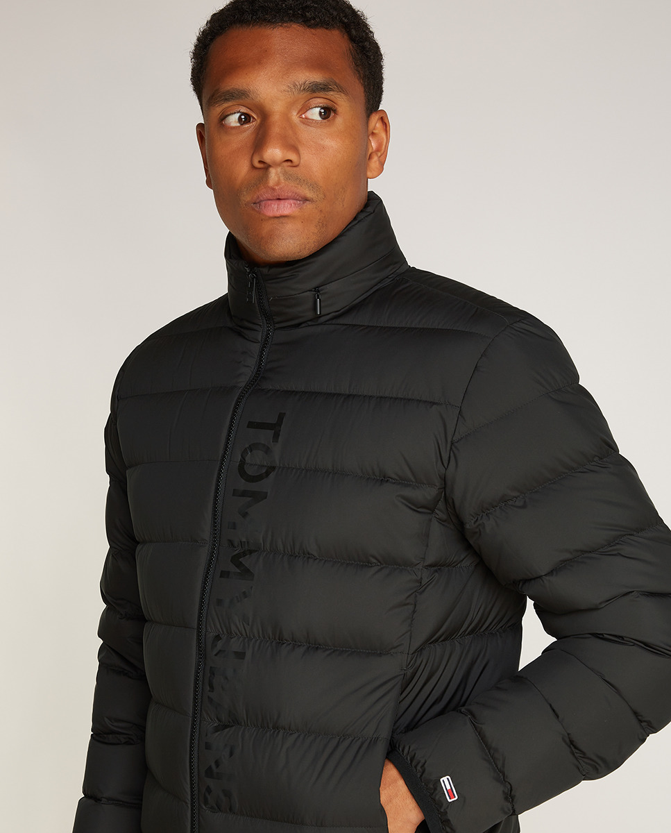 Blusão Acolchoado com Logótipo Estampado Preto-3