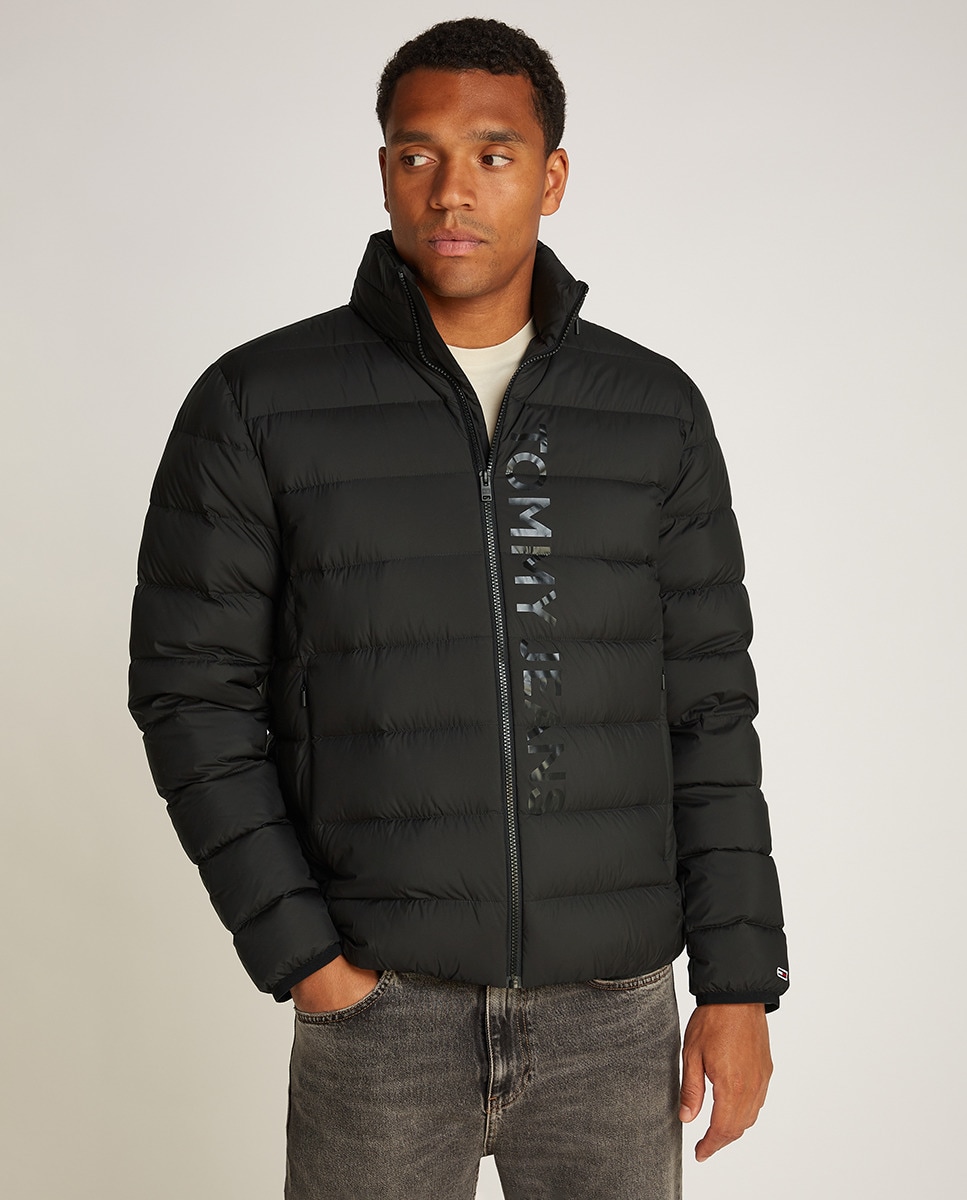Blusão Acolchoado com Logótipo Estampado Preto-1