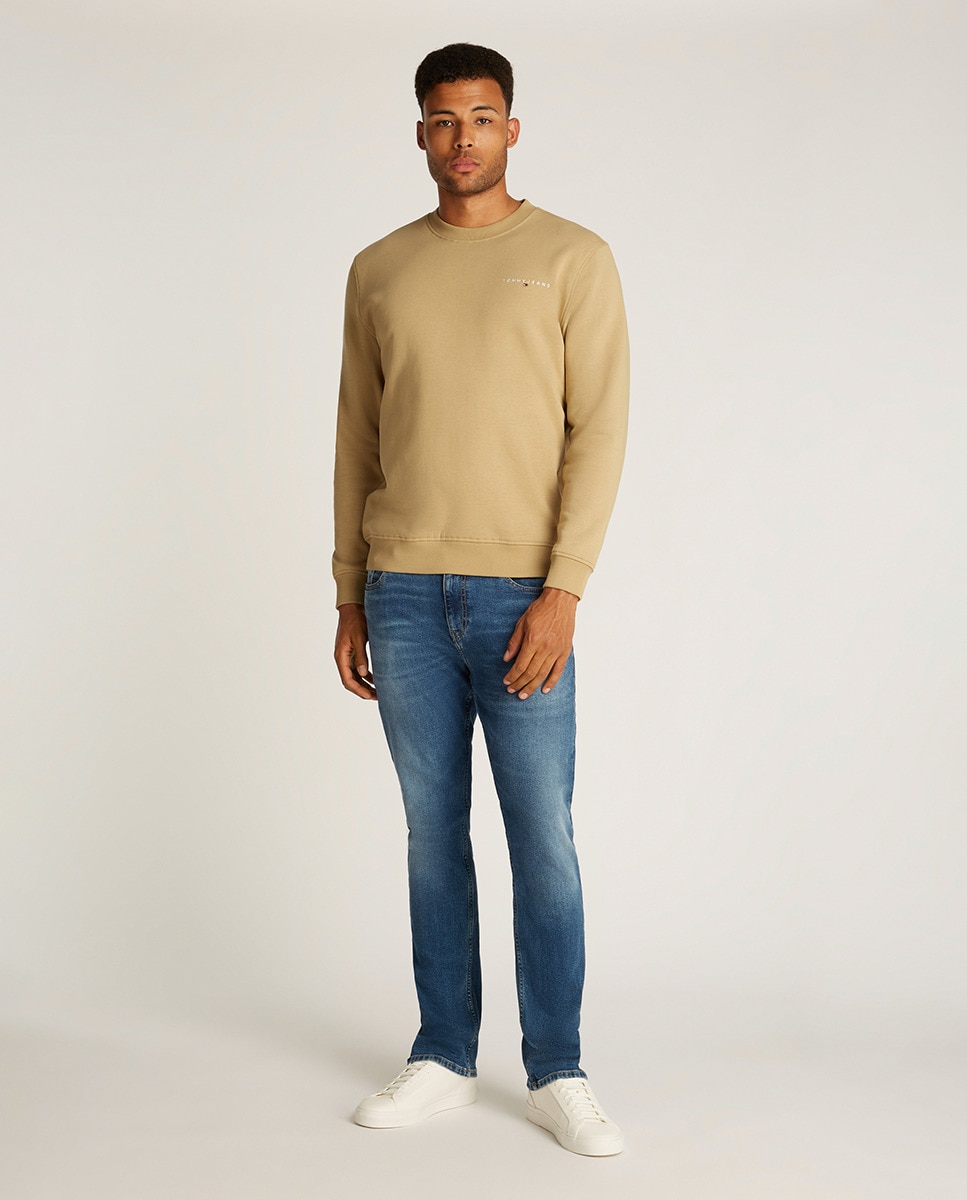 Sweatshirt Regular Fit com Decote Redondo Mostarda-6