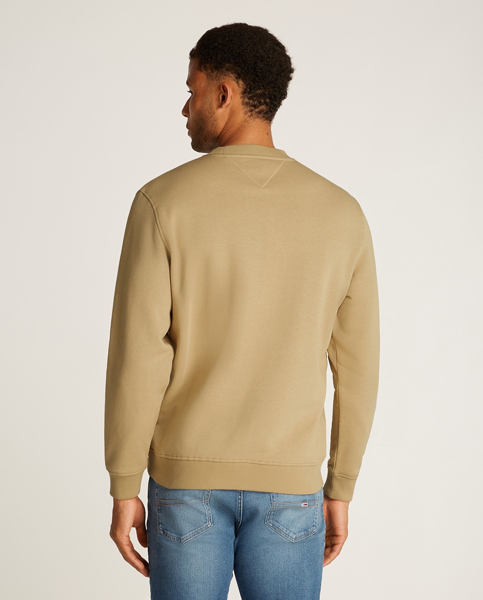 Sweatshirt Regular Fit com Decote Redondo Mostarda-2
